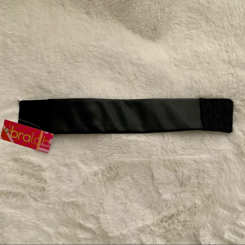 The Bra Lab back band black vegan leather sz S